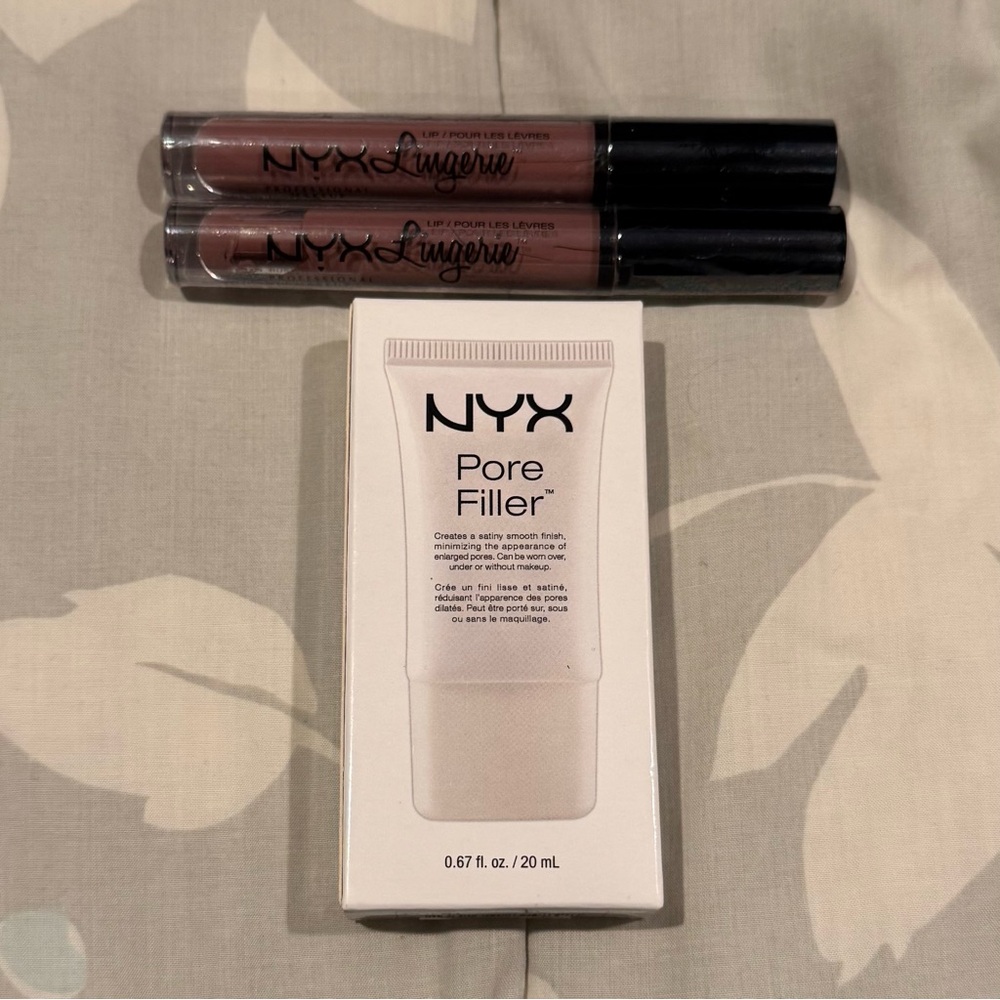 NYX Pore Filler and Lip Lingerie Matte Liquid Lipstick in Bustier